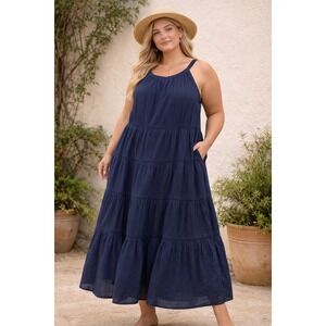 Elegant Navy Blue Maxi Dress